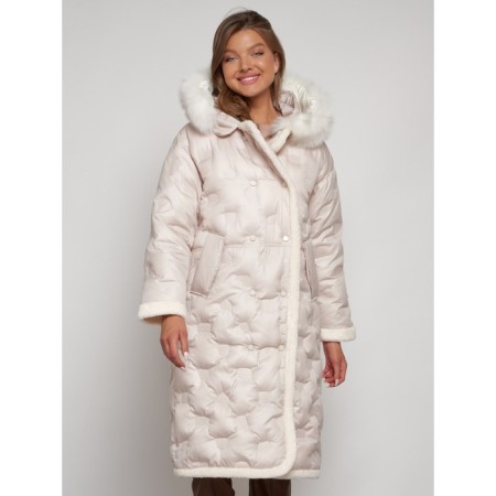 Coat insulated winter female, size 46, beige color-4