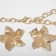 Set 2 objects: earrings, necklace "flowers" trio, blue color in gold, 45 cm