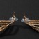 Hanging earrings with Hollywood rhinestones with threads, white color in gold, 13.5 cm