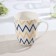 Golden Zigzag Porcelain Mug, 350 ml, white color
