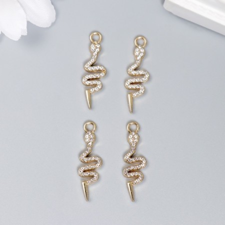Decor for creativity Metal "snake" rhinestones 2.6x0.8 cm-2