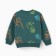Sweatshirt for boys, emerald color/dino, height 110 cm