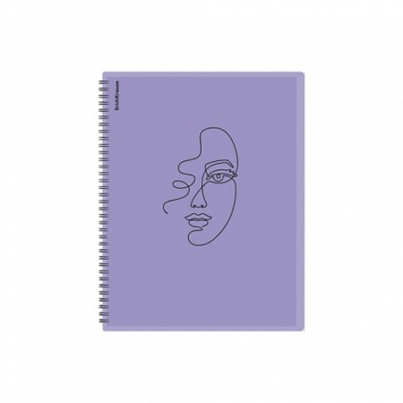 Folder 20 inserts on spirals, A4, 600 μm, Erichkrause "Manga Faces", texture "Sand", purple, mix-2
