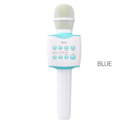 Microphone for Karaoke Hoco BK5, 5 W, 1200 mAh, BT5.0, Microsd, USB, Voice Correction, Blue 960393-1
