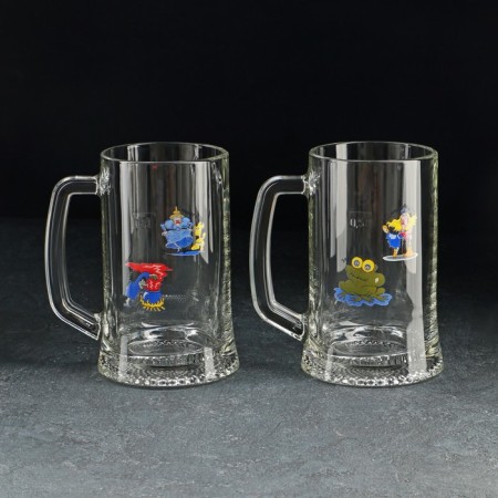 A set of beer mugs "Podkolists", 500 ml, 2 pcs, Mix drawing-3