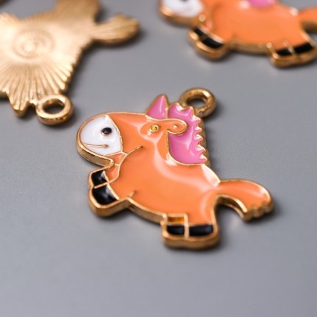 Decor Metal for creativity "Unicorn" enamel 2.2x2.4 cm-1