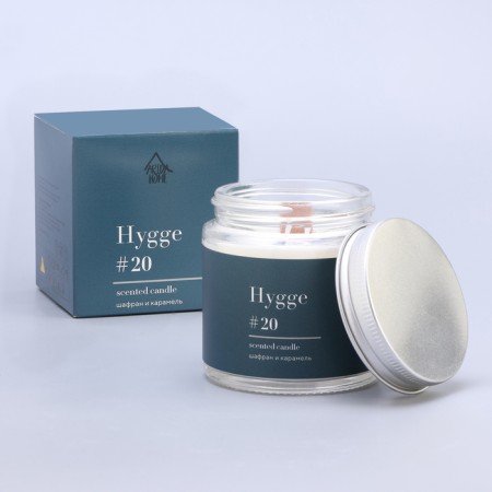 Aromatic candle "HYGGE" #20 saffron and caramel, soy wax, in a bank, 90 g-8