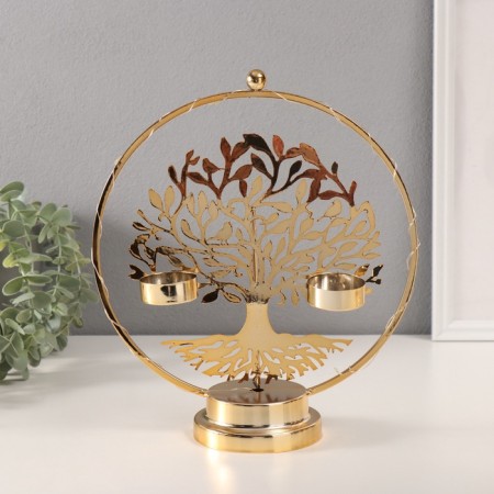 Summary for 2 candles "tree with birds" with backlight, d-3.5 cm 9.5x23.5x27 cm-1