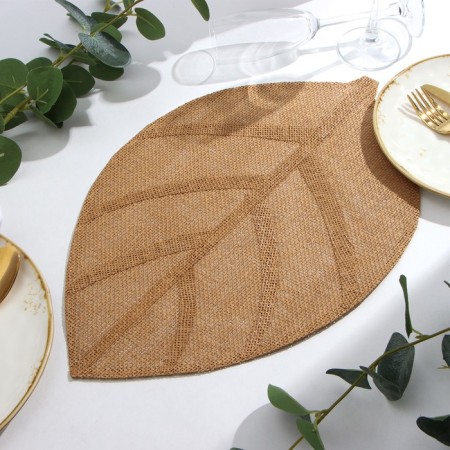 Serving shade "Leaflets", central coffee, 30*45 cm-1