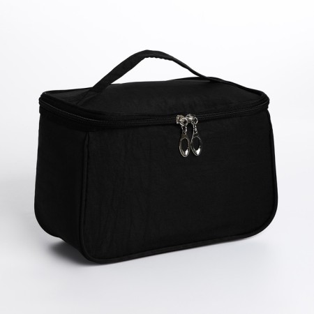 Cosmetic bag with lightning, black color