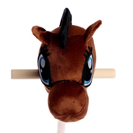Soft toy "horse-horseman" on a stick, brown color-20