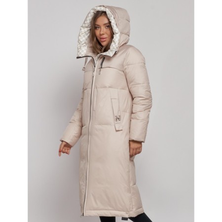 Coat insulated winter female, size 44, beige color-5