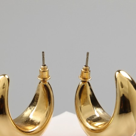 Earrings plastic "Circle" halo, color gold-2