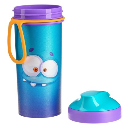 Set of storage container 0.98l and water bottle with a loop 0.4l, lilac color-4