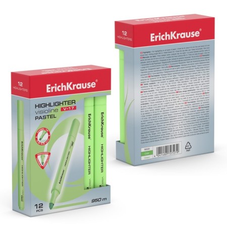 Marker Text Moisters Erichkrause Visioline V-17 Pastel, 0.6-4.5 mm, water-based ink, green-3