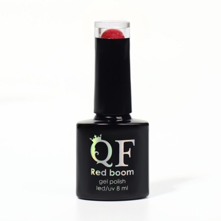 Gel nail polish "Red Boom", with sparkles, 3 phase, 8 ml, led/uv, color (85)-7