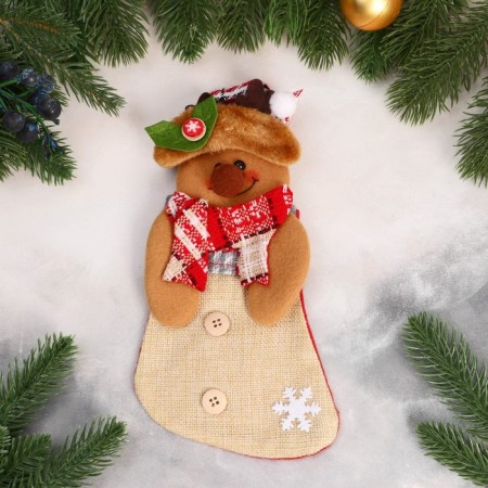 A toe for gifts "moose with a berry" 11x26 cm, brown-1