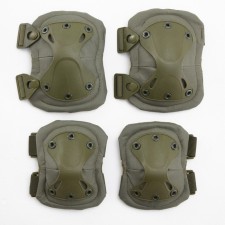 Set 2 knee pads, 2 red -leather, green