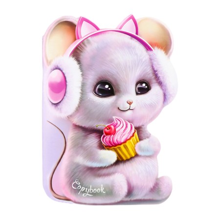 Notebook 40l Tchk Cute Mouse, Figure Cutting, White OFSET BOLOL, COL CART CART 190 g/m²