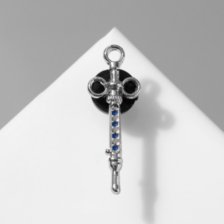 Brooch "syringe" carpol, blue color in silver