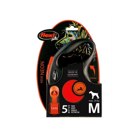Roulette Flexi Neon New M (up to 25 kg) tape 5 m, orange-1