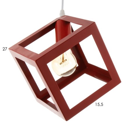 Bayerlux suspension lamp Bayerlux "Square" 1x40W E27 red 16x16x18-116 cm-6