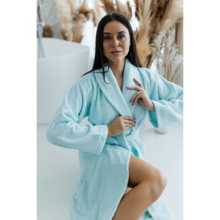 Frequency bathrobe, size 48, blue color-4