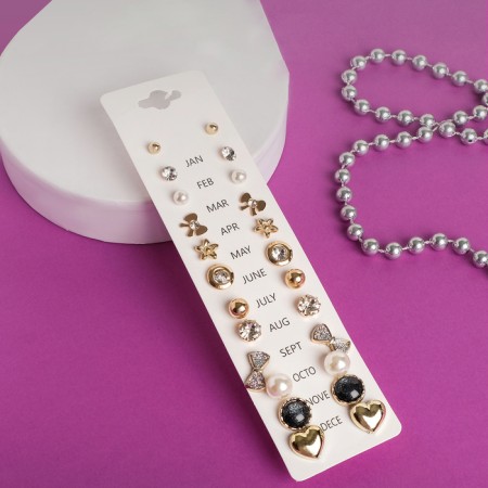 Pusets 12 pairs Onear, perfection, white-black color in gold-1