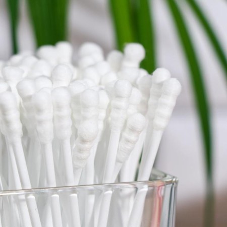 Cosmetic cotton wools with a spiral wagon of 100 pcs in a glass-1