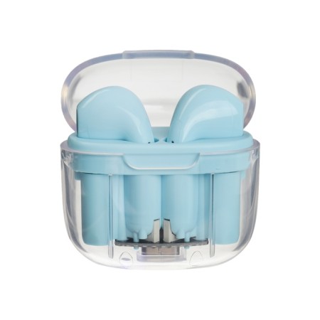 Wireless headphones Pro13, TWS, inserts, BT 5.0, 30/180 mAh, transparent, blue-4