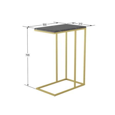 The table Nami Gold, 500x310x705, black marble/gold-1
