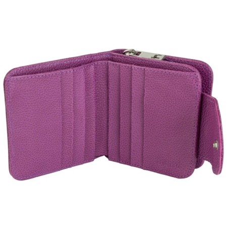 A button wallet, department for bills/maps (8)/coins, purple color 10x10.5x3.5cm-1