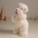 Decor "White Bear with a bow in beads" 20.5x10x9 cm