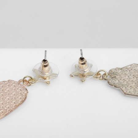 Emall earrings "frogs" magic, green color in gold-2