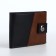 Male purse on a magnet, department for maps, coins, black/brown color