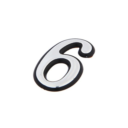 Door number "6", plastic, chromium color-1