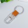 Browler Metal "Carabiner Half -off an insert of artificial leather" Brown 8.2x3.2 cm