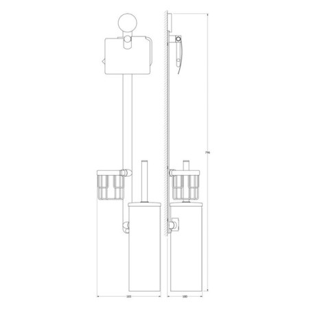 Bar with three toilet accessories 80 cm, chrome, artwelle-1