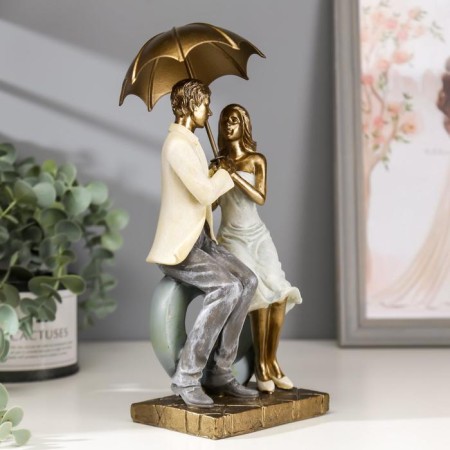Souvenir Polystone Romance "Gathering lovers under an umbrella" 26x9.5x11.5 cm-1