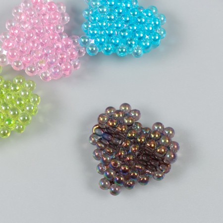 Busina for creativity plastic "Heart Puply" mix 3x3.1x0.8 cm-2