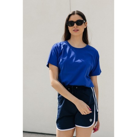 Women's shorts ise, size 48 cm, dark blue color, white-2