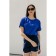 Women's shorts ise, size 48 cm, dark blue color, white