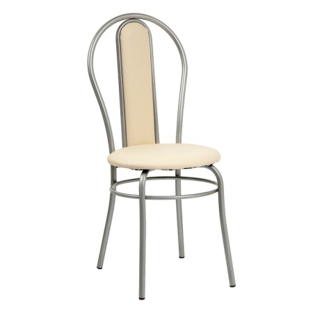 The chair "Elegy is soft", silver metallic/milk reptile