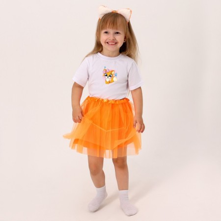 Carnival set "Fox": T -shirt, skirt, rim, tail, thermonacleka, height 110–116 cm-3