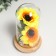 Souvenir textiles, wood, glass "Sunflower in a flask" 14.5x8.5x8.5 cm