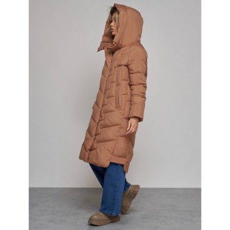 Coat insulated winter female, size 48, brown color-6