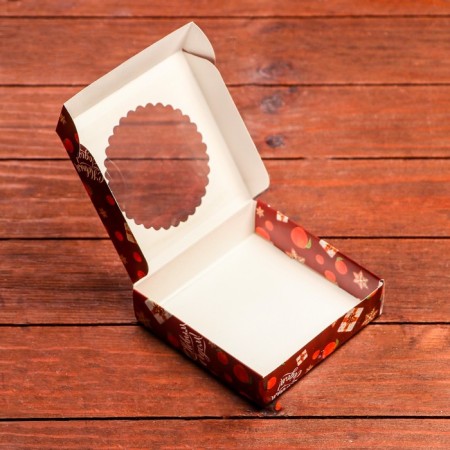 Gift box team with the window "Mandarins and gifts", 11.5 x 11.5 x 3 cm-5