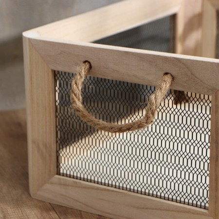Italy, 36 × 26 × 16 cm storage basket for storing products, light wood color-2