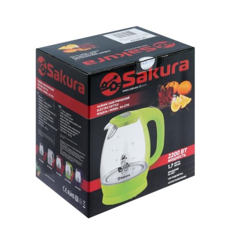 Electric kettle Sakura SA-2715V, glass, 1.7 l, 2200 watts, purple-7