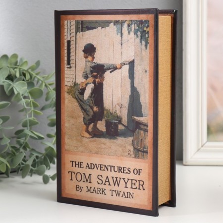 Safe Brush Tree to the leatherette "" Adventures of Tom Soyer "Mark Twain" 21x13x5 cm-1